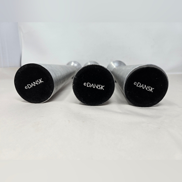 Dansk Danish Modern Mid Century MCM Silver Tone Candle Holders Set of 3 - Picture 5 of 5